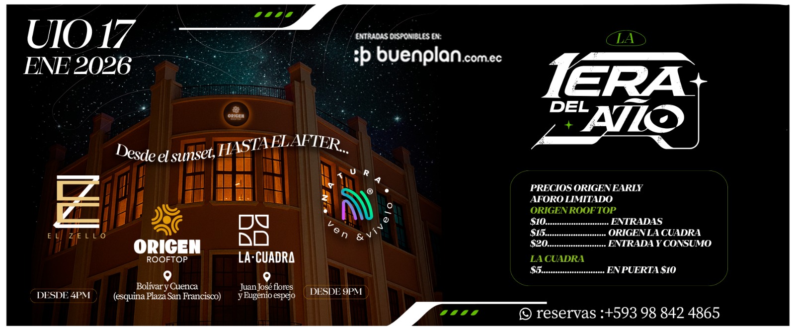 LA PRIMERA DEL AÑO ORIGEN 3 17 DE ENERO DE 2026 en Quito, BuenPlan